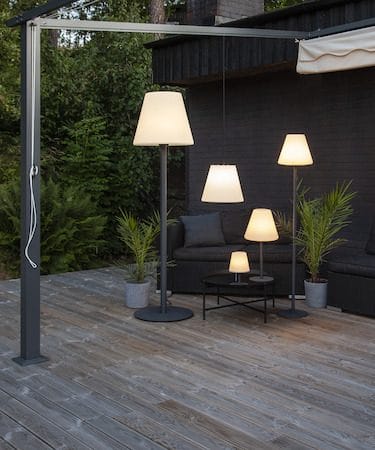 Kreta Bordslampa 16 cm - vit och svart - Belysning - Utelampor & utomhusbelysning - Bordslampa utomhus