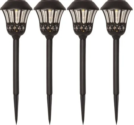 Lace 4 pack Solcellspollare 31 cm - svart - Belysning - Utelampor & utomhusbelysning - Pollare