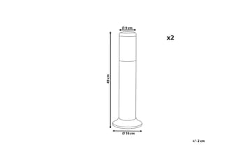 Manorce Polletlampa 49 cm E27 - Svart/Vit - Belysning - Utelampor & utomhusbelysning - Pollare