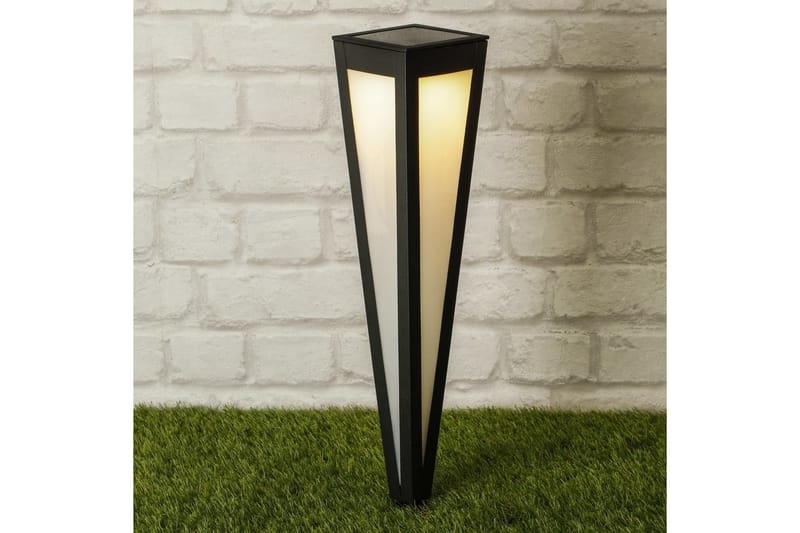 HI Soldriven LED-trädgårdslampa med markspett 58 cm svart - Svart - Markbelysning - Trädgårdsbelysning