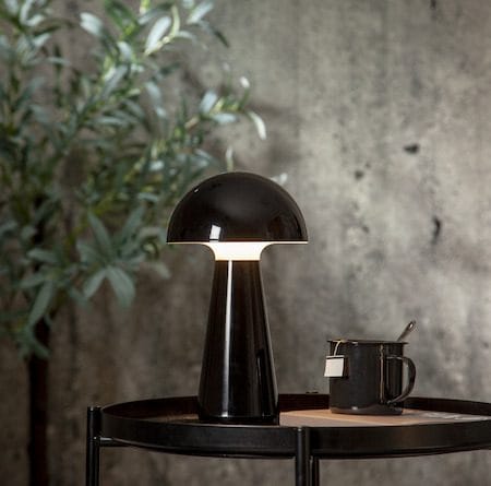Mushroom Bordslampa 16 cm - blank svart - Belysning - Utelampor & utomhusbelysning - Bordslampa utomhus