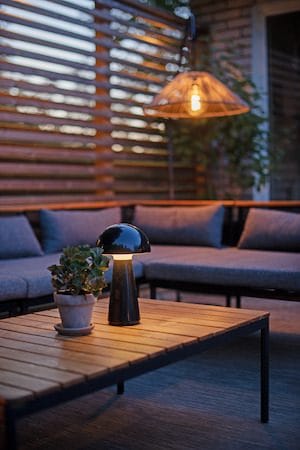 Mushroom Bordslampa 16 cm - blank svart - Belysning - Utelampor & utomhusbelysning - Bordslampa utomhus