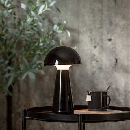 Mushroom Bordslampa 16 cm - blank svart - Belysning - Utelampor & utomhusbelysning - Bordslampa utomhus