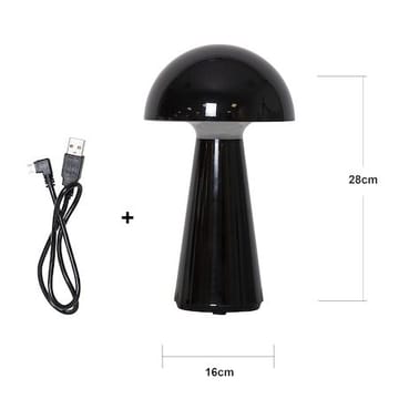 Mushroom Bordslampa 16 cm - blank svart - Belysning - Utelampor & utomhusbelysning - Bordslampa utomhus