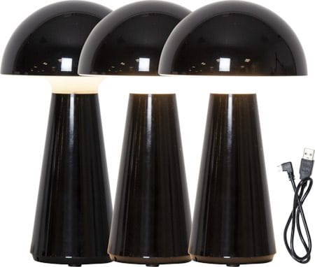 Mushroom Bordslampa 16 cm - blank svart - Belysning - Utelampor & utomhusbelysning - Bordslampa utomhus