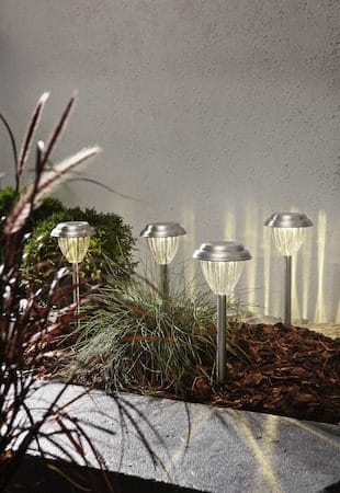 Palma 4 pack Solcellspollare 28 cm - silver - Belysning - Utelampor & utomhusbelysning - Pollare