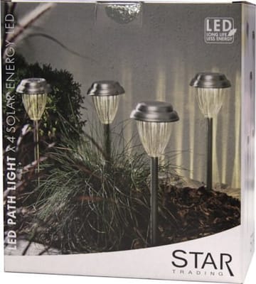 Palma 4 pack Solcellspollare 28 cm - silver - Belysning - Utelampor & utomhusbelysning - Pollare