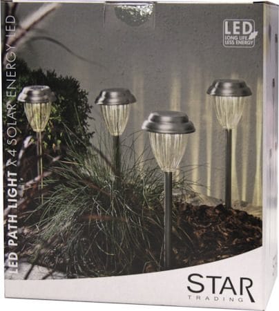 Palma 4 pack Solcellspollare 28 cm - silver - Belysning - Utelampor & utomhusbelysning - Pollare