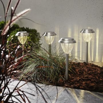 Palma 4 pack Solcellspollare 28 cm - silver - Belysning - Utelampor & utomhusbelysning - Pollare