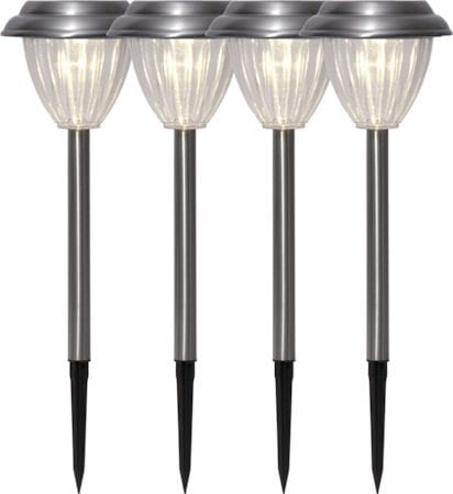Palma 4 pack Solcellspollare 28 cm - silver - Belysning - Utelampor & utomhusbelysning - Pollare