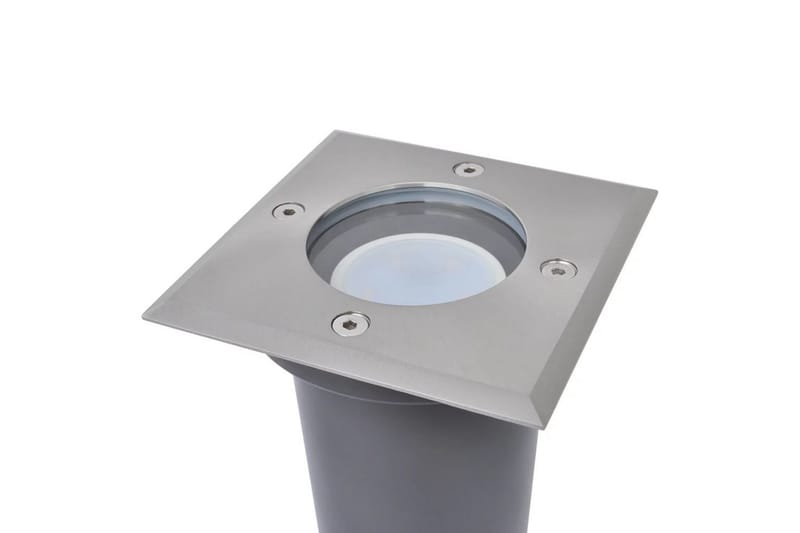 Marklampa med LED 3 st fyrkantiga - Silver - Pollare