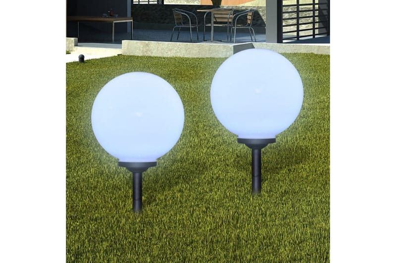 Utelampa LED solpanel 30 cm 2 st med markspikar - Vit - Pollare