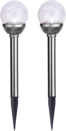 Roma 2 pack Solcellspollare 26,5 cm - silver/klar - Belysning - Utelampor & utomhusbelysning - Pollare