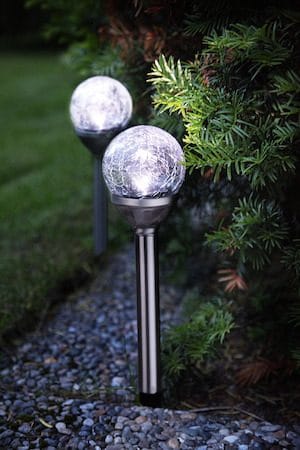 Roma 2 pack Solcellspollare 26,5 cm - silver/klar - Belysning - Utelampor & utomhusbelysning - Pollare