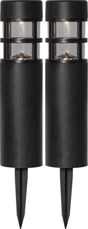 Rundi 2 pack Solcellspollare 28 cm - svart - Belysning - Utelampor & utomhusbelysning - Pollare