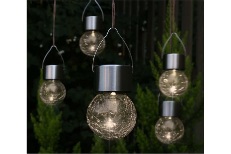 HI Soldrivna LED-lampor 5 st glas - Vit - Solcellsbelysning - Trädgårdsbelysning