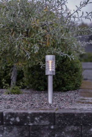 Terni Solcellspollare 42 cm - silver - Belysning - Utelampor & utomhusbelysning - Pollare