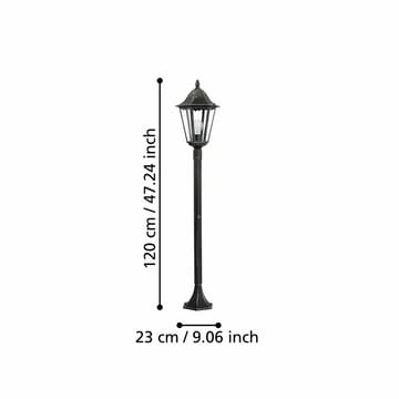 Trädgårdslykta Navedo - Svart/Silverpatina, 1200 mm - Belysning - Utelampor & utomhusbelysning - Stolplykta & grindlykta