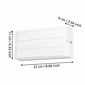 Utvändig vägglampa Camarda Vit - 11 cm - Belysning - Utelampor & utomhusbelysning - Fasadbelysning & vägglyktor