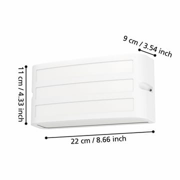 Utvändig vägglampa Camarda Vit - 11 cm - Belysning - Utelampor & utomhusbelysning - Fasadbelysning & vägglyktor