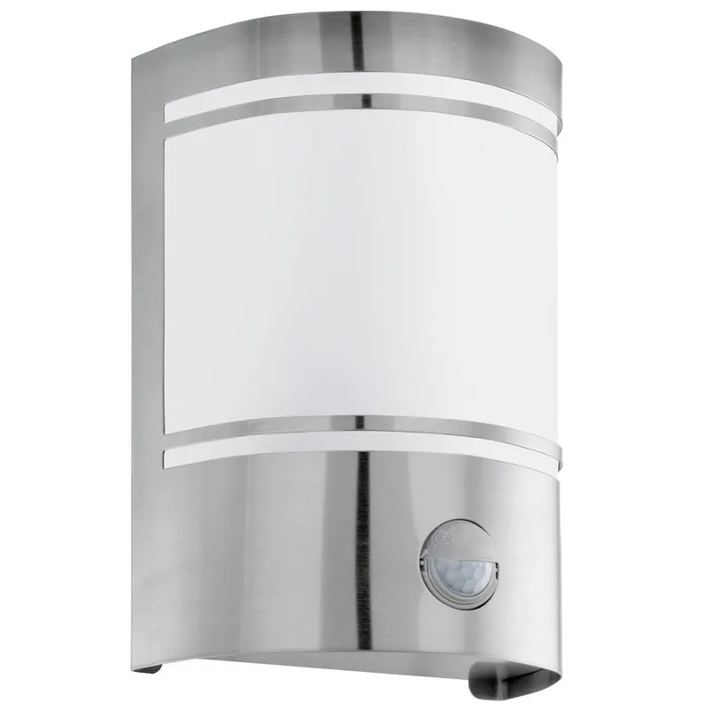 Utvändig vägglampa Cerno med sensor, Rostfritt Stål