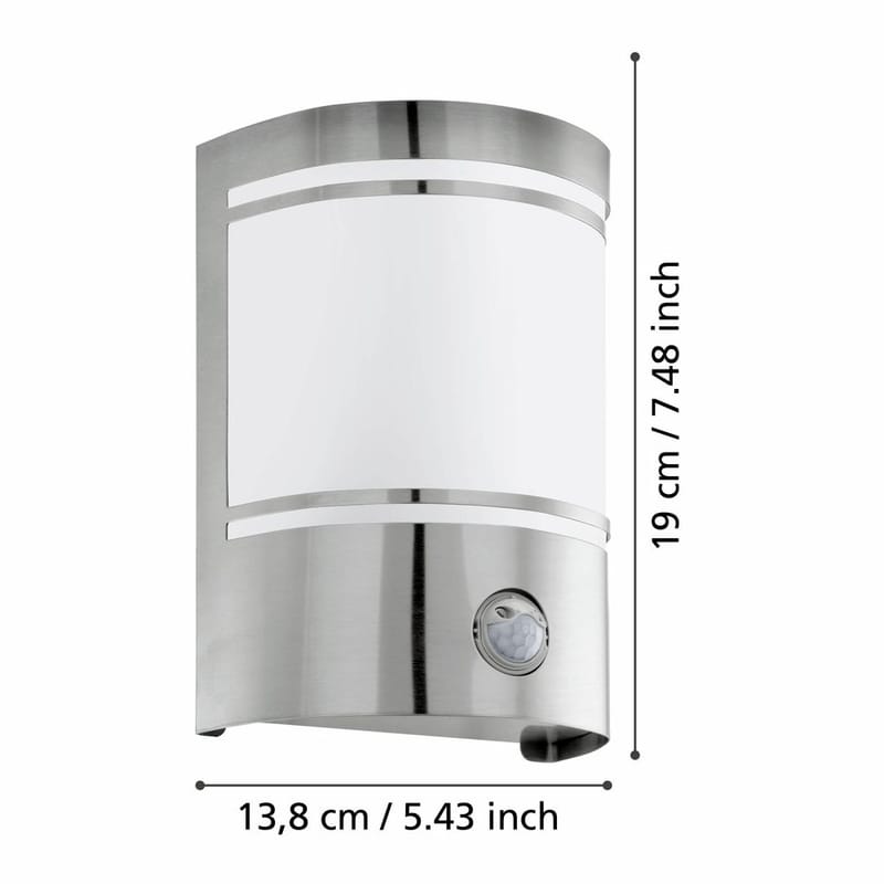 Utvändig vägglampa Cerno med sensor - Rostfritt Stål - Belysning - Utelampor & utomhusbelysning - Taklampa utomhus