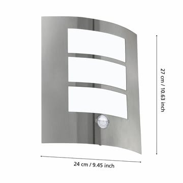 Utvändig vägglampa City med sensor - Rostfritt Stål - Belysning - Utelampor & utomhusbelysning - Fasadbelysning & vägglyktor
