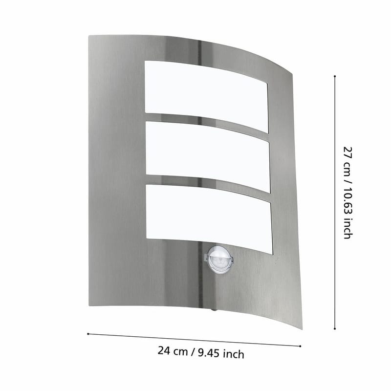 Utvändig vägglampa City med sensor - Rostfritt Stål - Belysning - Utelampor & utomhusbelysning - Fasadbelysning & vägglyktor