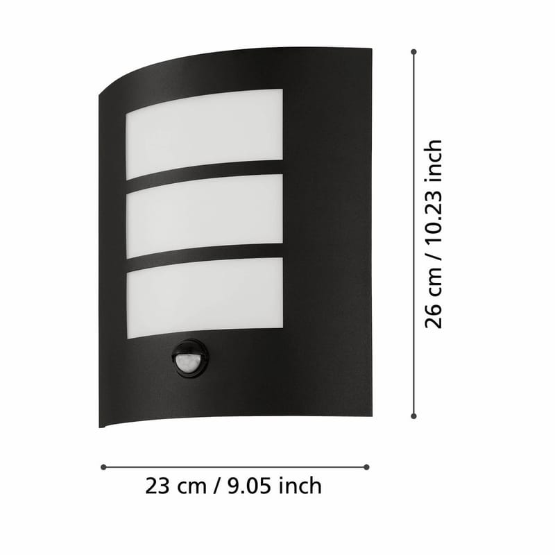 Utvändig vägglampa City med sensor - Svart - Belysning - Utelampor & utomhusbelysning - Fasadbelysning & vägglyktor