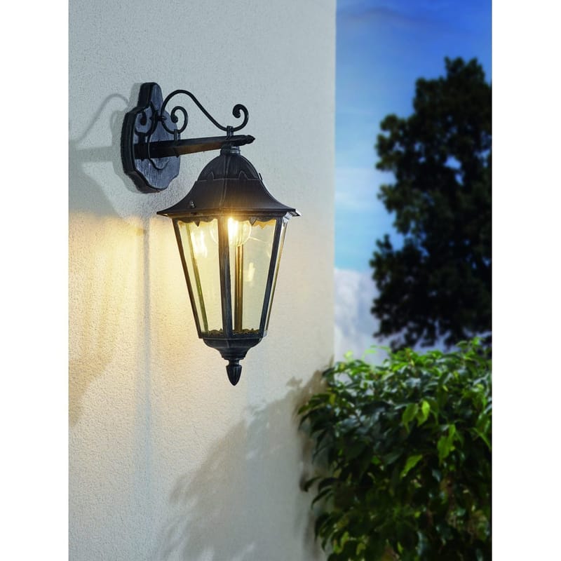 Utvändig vägglampa Navedo Nedåtriktad - Svart/Silverpatina - Belysning - Utelampor & utomhusbelysning - Fasadbelysning & vägglyktor