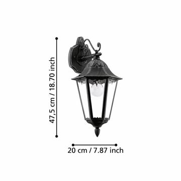 Utvändig vägglampa Navedo Nedåtriktad - Svart/Silverpatina - Belysning - Utelampor & utomhusbelysning - Bordslampa utomhus