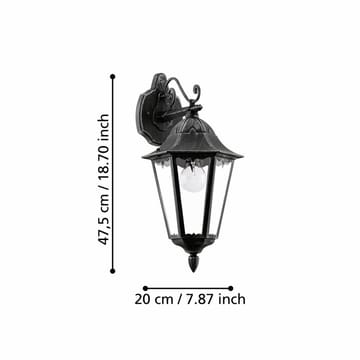Utvändig vägglampa Navedo Nedåtriktad - Svart/Silverpatina - Belysning - Utelampor & utomhusbelysning - Fasadbelysning & vägglyktor