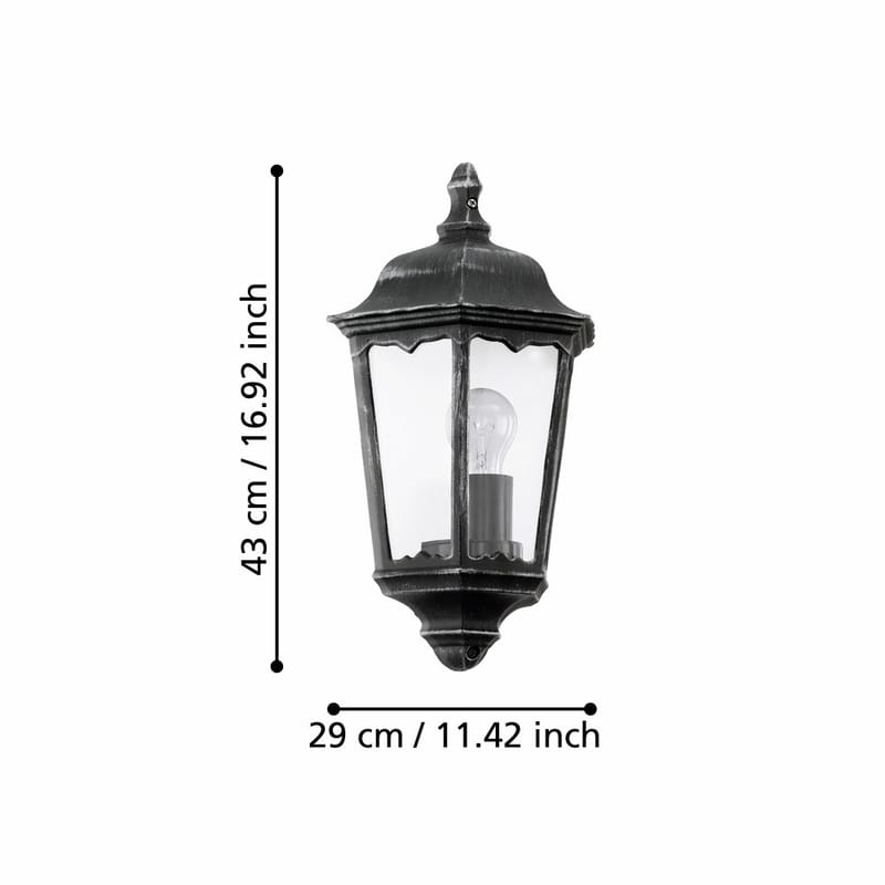 Utvändig vägglampa Navedo Ytmonterad - 29 cm - Belysning - Utelampor & utomhusbelysning - Fasadbelysning & vägglyktor