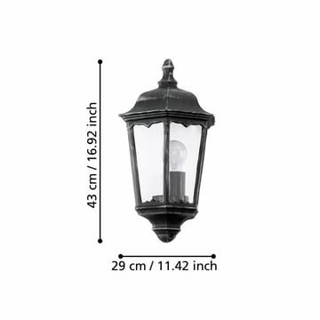 Utvändig vägglampa Navedo Ytmonterad - 29 cm - Belysning - Utelampor & utomhusbelysning - Fasadbelysning & vägglyktor