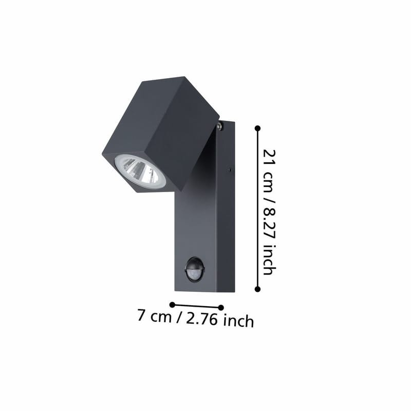 Utvändig vägglampa Sakeda med sensor - Antracit - Belysning - Utelampor & utomhusbelysning - Fasadbelysning & vägglyktor