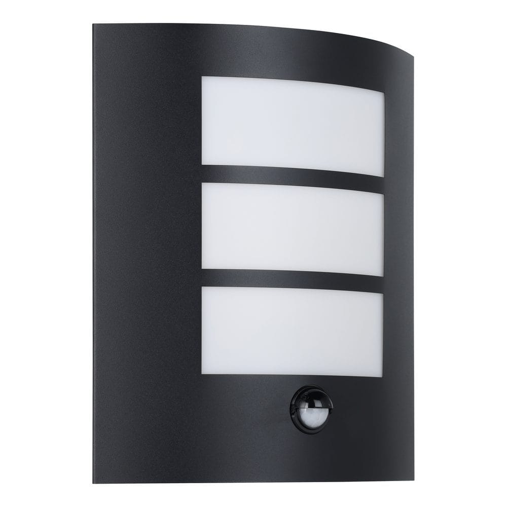 Utvändig vägglampa City med sensor - Svart