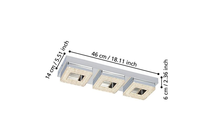 Vägg-/Taklampa Eglo Fradelo med 3 Lampor - Silver - Belysning - Utelampor & utomhusbelysning - Taklampa utomhus