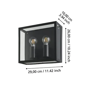 Vägglampa Alamonte - 26 cm - Belysning - Utelampor & utomhusbelysning - Fasadbelysning & vägglyktor