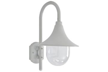 Vägglampa för trädgård E27 42 cm aluminium vit
