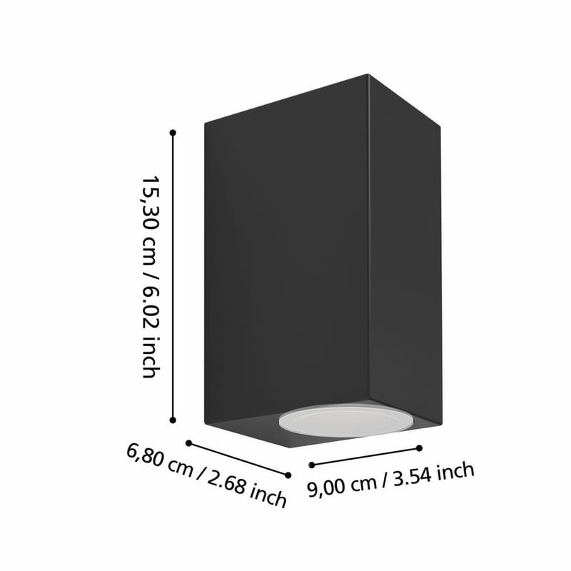 Vägglampa Jabaga med 2 lampor - 15,5 cm - Belysning - Utelampor & utomhusbelysning - Fasadbelysning & vägglyktor