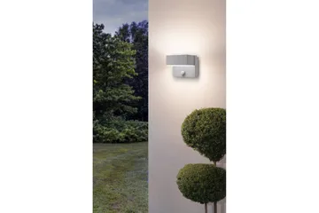Vägglampa Utebelysning Eglo Azzinano med Sensor - Silver/Vit - Belysning - Utelampor & utomhusbelysning - Fasadbelysning & vägglyktor