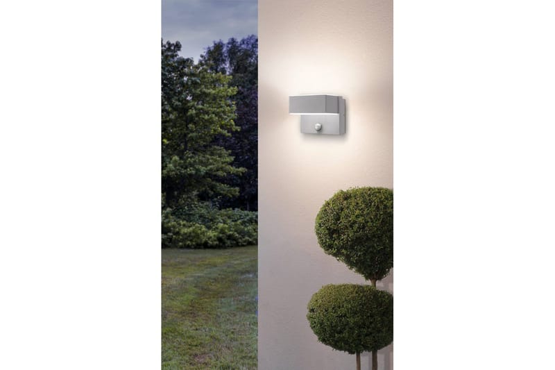 Vägglampa Utebelysning Eglo Azzinano med Sensor - Silver/Vit - Belysning - Utelampor & utomhusbelysning - Fasadbelysning & vägglyktor