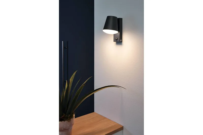 Vägglampa Utebelysning Eglo Caldiero med Sensor - Antracit/Vit - Belysning - Utelampor & utomhusbelysning - Fasadbelysning & vägglyktor