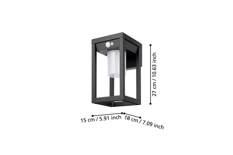 Vägglampa Utebelysning Eglo Martano med Sensor - Svart/Vit - Belysning - Utelampor & utomhusbelysning - Solcellsbelysning