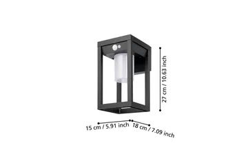 Vägglampa Utebelysning Eglo Martano med Sensor - Svart/Vit - Belysning - Utelampor & utomhusbelysning - Solcellsbelysning