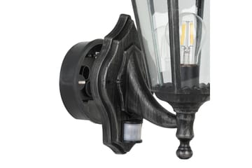 Vägglampa Utebelysning Eglo Navedo med Sensor Svart, Silverpatinerad Klar - Svart/Silver - Belysning - Utelampor & utomhusbelysning - Fasadbelysning & vägglyktor