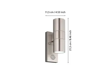 Vägglampa Utebelysning Eglo Riga 5 med 2 Lampor och Sensor Rostfritt Stål Klar - Silver - Belysning - Utelampor & utomhusbelysning - Fasadbelysning & vägglyktor