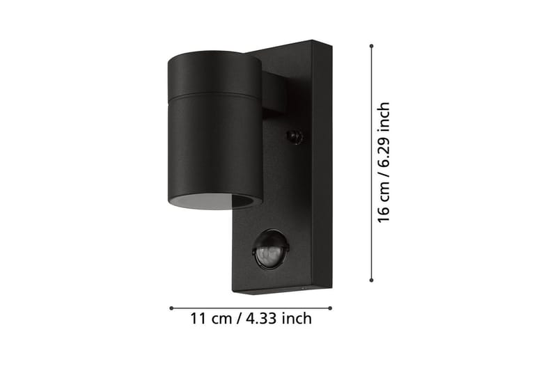 Vägglampa Utebelysning Eglo Riga 5 med Sensor Svart Klar - Svart - Belysning - Utelampor & utomhusbelysning - Fasadbelysning & vägglyktor