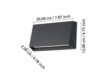 Vägglampa Utebelysning Eglo Spongano 120 mm - Antracit - Belysning - Utelampor & utomhusbelysning - Fasadbelysning & vägglyktor