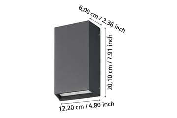 Vägglampa Utebelysning Eglo Spongano 200 mm - Svart - Belysning - Utelampor & utomhusbelysning - Taklampa utomhus